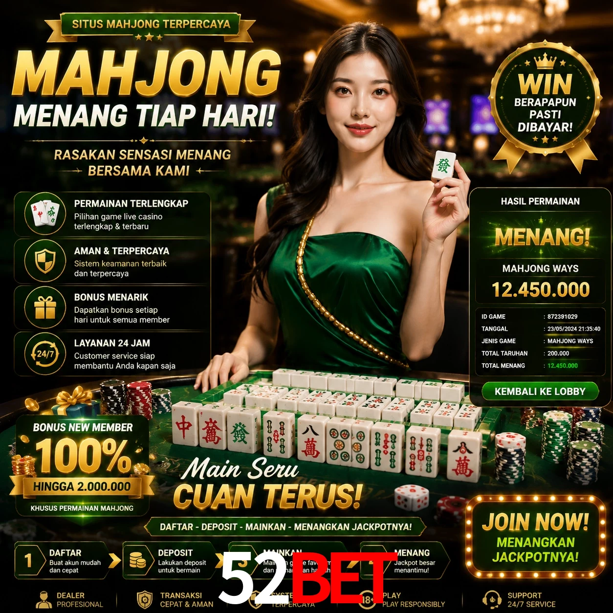 Cashback VIP 52bet - reembolso semanal